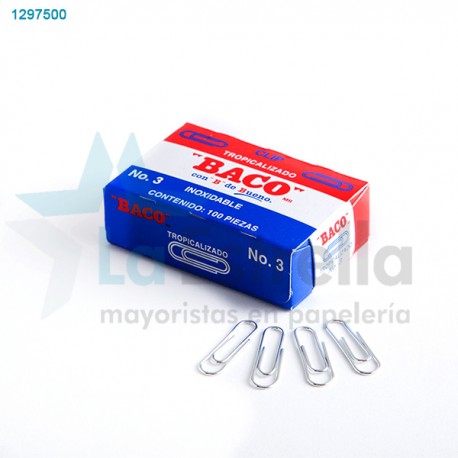 CLIP BACO CUADRADITO INOXIDABLE  3 / 100