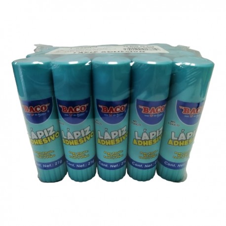 PEGAMENTO LAPIZ ADHESIVO BACO 21 GRS / 10