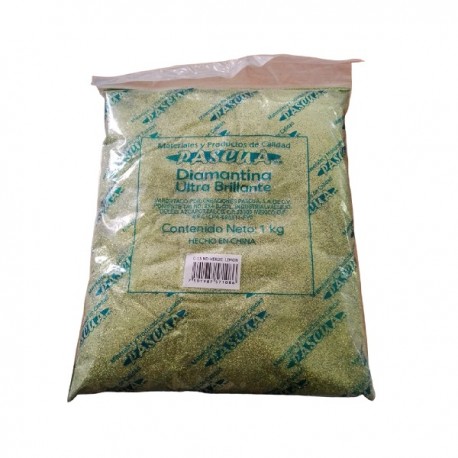 DIAMANTINA 1KG DELGADA VERDE LIMON C15 1/12