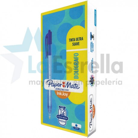 BOLIGRAFO KILOMETRICO P/M 100 RT INKJOY RETRACTIL AZUL /12
