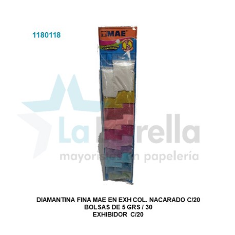 DIAMANTINA FINA MAE EXH COL.NACARADO C/20 BOL. DE 5 GRS MDF-BL205SN /30