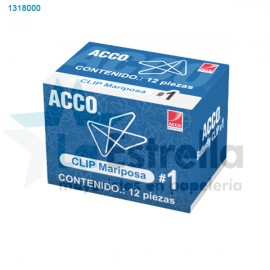 CLIP ACCO MARIPOSA GIGANTE No. 1 C/12 CLIPS /120