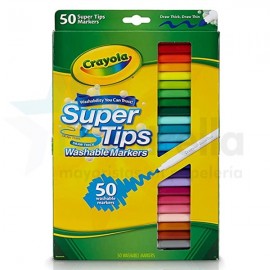 PLUMON CRAYOLA SUPER TIPS C/50 COLORES LAVABLES 585150 /24