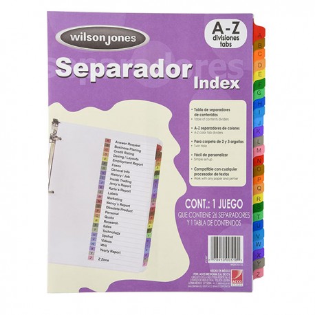 SEPARADOR WILSON JONES A-Z P1367 /12