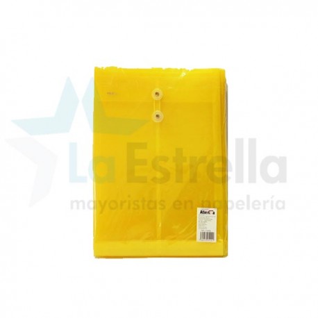 SOBRE PLASTICO ATIENZA C/HILO T/ESQUELA AMARILLO UF472 /5