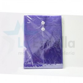 SOBRE PLASTICO ATIENZA C/HILO T/ESQUELA PURPURA UF472 /5