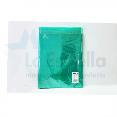 SOBRE PLASTICO ATIENZA C/HILO T/ESQUELA VERDE UF472 /5
