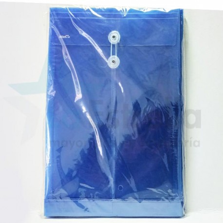 SOBRE PLASTICO ATIENZA C/HILO T/O AZUL UF119 /5