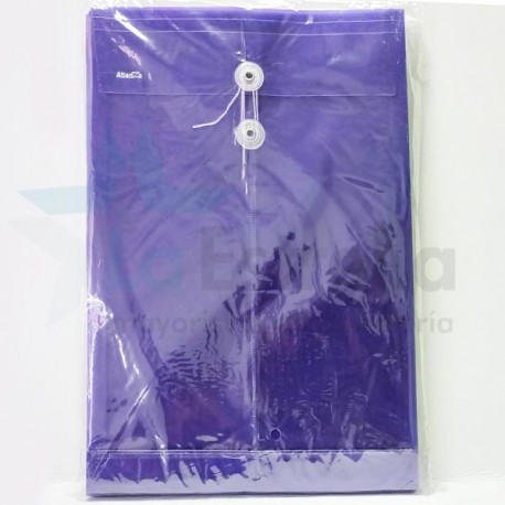 SOBRE PLASTICO ATIENZA C/HILO T/O PURPURA UF119 /5