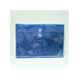 SOBRE PLASTICO ATIENZA HORIZONTAL C/HILO T/C AZUL UF117 /5