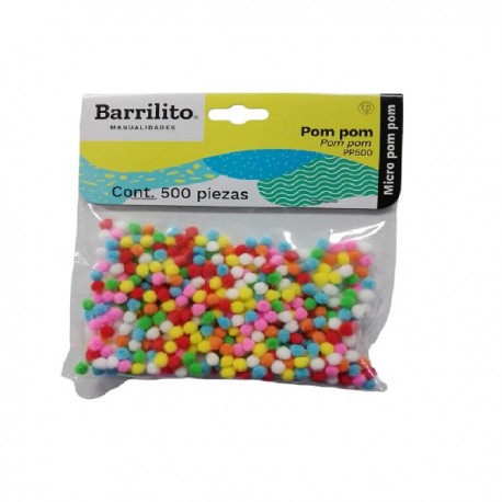BOLITAS SUAVES MICRO POM POM C/500 PZAS PP500 /24 /72