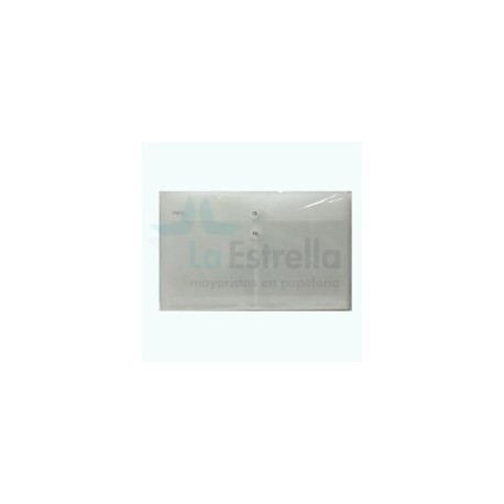 SOBRE PLASTICO ATIENZA HORIZONTAL C/HILO T/C CRISTAL UF117 /5