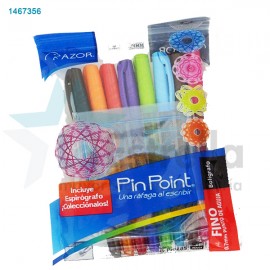 BOLIGRAFO AZOR PIN POINT COL. SURT. P/F 8 COLORES + ESPIROGRAFO 6808 /24