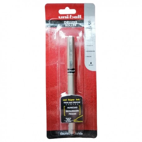 BOLIGRAFO P/F UNI BALL ROLLER DE LUXE NEGRO Bl C/1 /12
