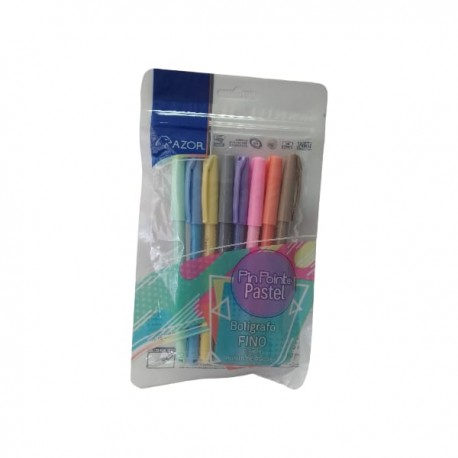 BOLIGRAFO PIN POINT COL.SURT. PASTEL C/8 PIEZAS P. FINO 0.7MM 6808P /24