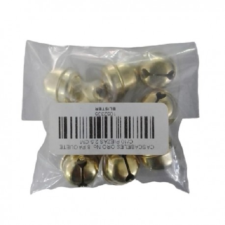 CASCABELES ORO No. 8 PAQUETE C/10 PIEZAS 2.5 CM