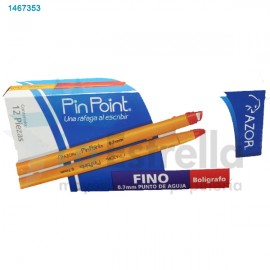 BOLIGRAFO AZOR P/F PIN POINT ROJO BARRIL AMARILLO 6820RO /30