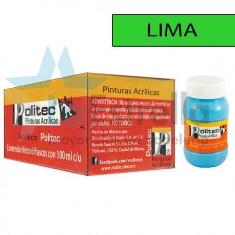 PINTURA ACRIL POLITEC ESC 100 ML LIMA 345 /6